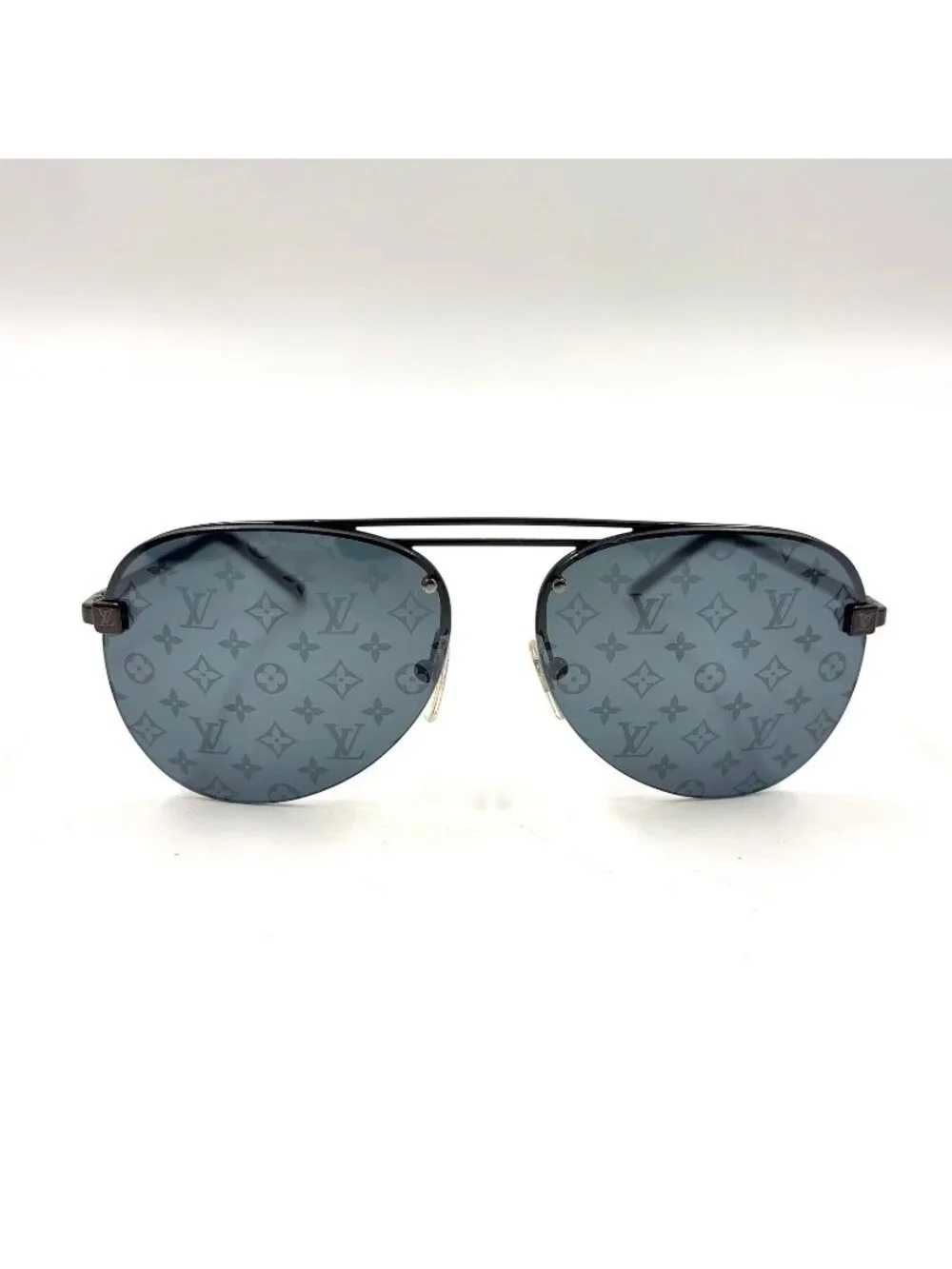 Louis Vuitton Clockwise Acetate Metal Gray Black Sunglasses Eyewear